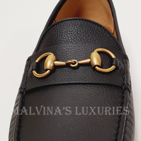 GUCCI SHOES MENS DRIVER HORSEBIT MOCCASINS BLACK LEATHER LOAFERS sz 11G 11.5 - Picture 12 of 16